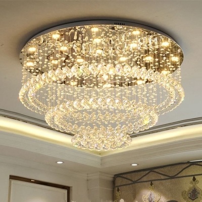 Fantazyjne duże luksusowe kryształowe oświetlenie sufitowe Led na żywo w sypialni wesele