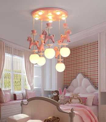 Kid Room E27 Nordic Pink Nowoczesna lampa wisząca z pięcioma lub trzema głowicami